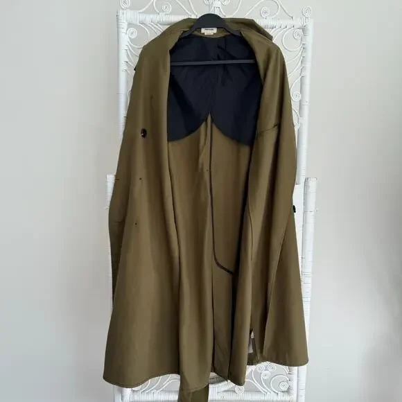Zadig & Voltaire Trench Coat Medium Green La Parisienne Lyocell Military Belted - Picture 6 of 16